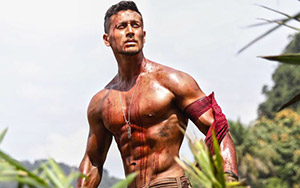 A still Baaghi 2 feat. shirtless Tiger Shroff